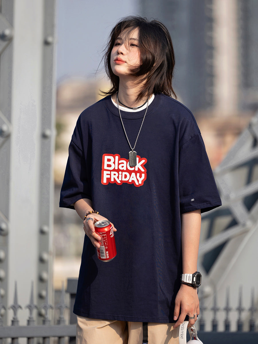 【Oneblue Shop】ワイドフィットマザープリント半袖Tシャツ LS372401