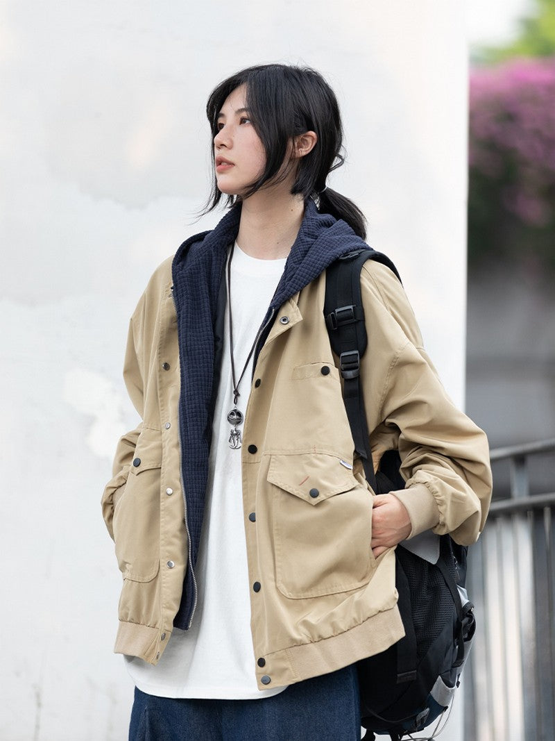 【Oneblue Shop】レトロフード付きジャケット LS2392106