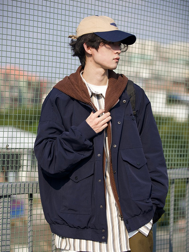【Oneblue Shop】レトロフード付きジャケット LS2392106