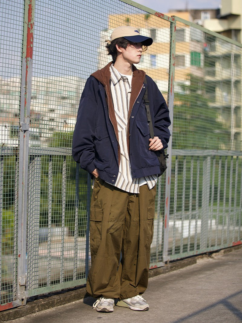 【Oneblue Shop】レトロフード付きジャケット LS2392106