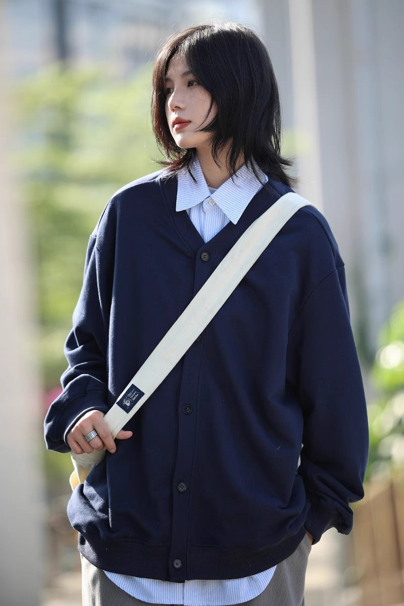 【Oneblue Shop】ツーピースウールニットカーディガン LS2311091