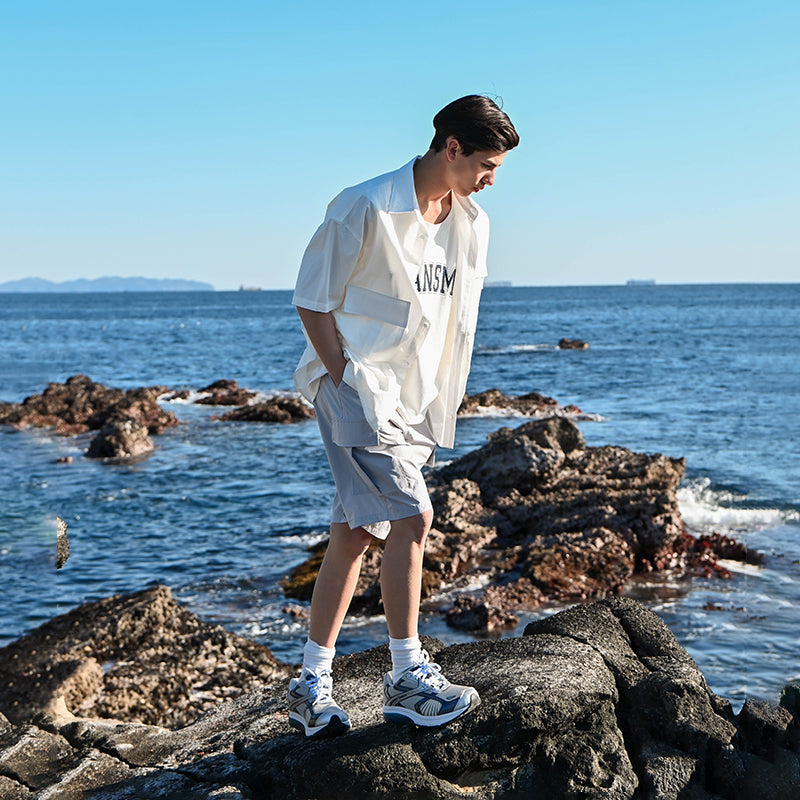 【Oneblue Shop】ワークシャツ 半袖 メンズ 多ポケット 夏 ls060201