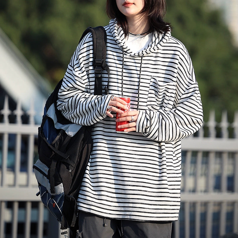 【Oneblue Shop】ストライプフーディー - Hoodies LS2405193