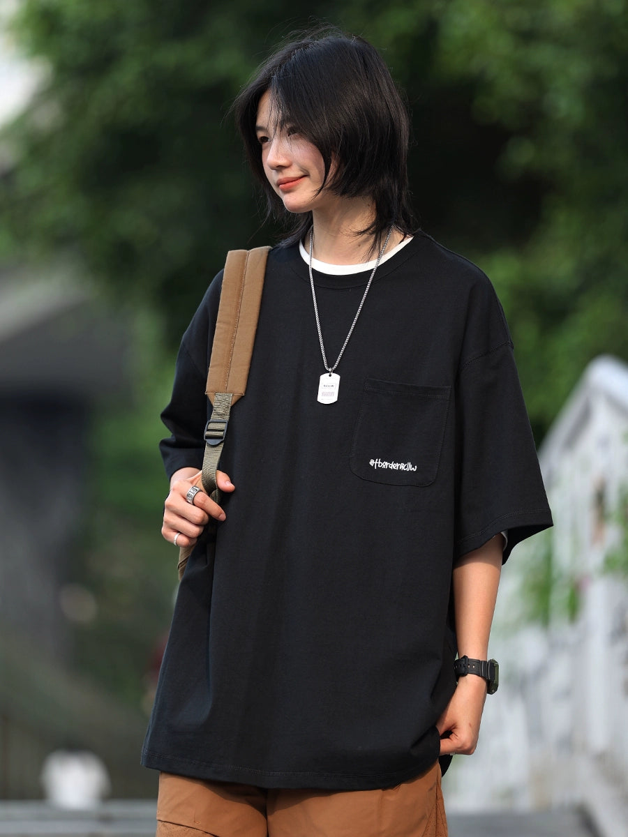 ラウンドネックシンプルTシャツ -T-shirt LS24060515