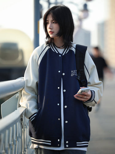 【Oneblue Shop】秋冬ノーカラーベースボールジャケット LS2320261