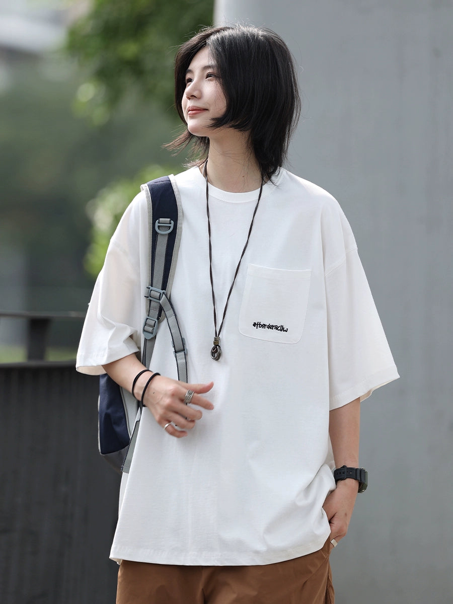 ラウンドネックシンプルTシャツ -T-shirt LS24060515