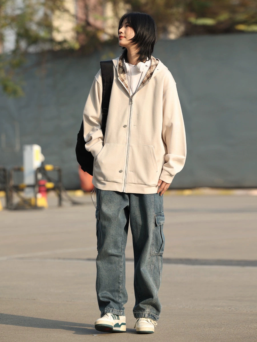 【Oneblue Shop】シティーボーイワークデニムパンツ Ls2403103