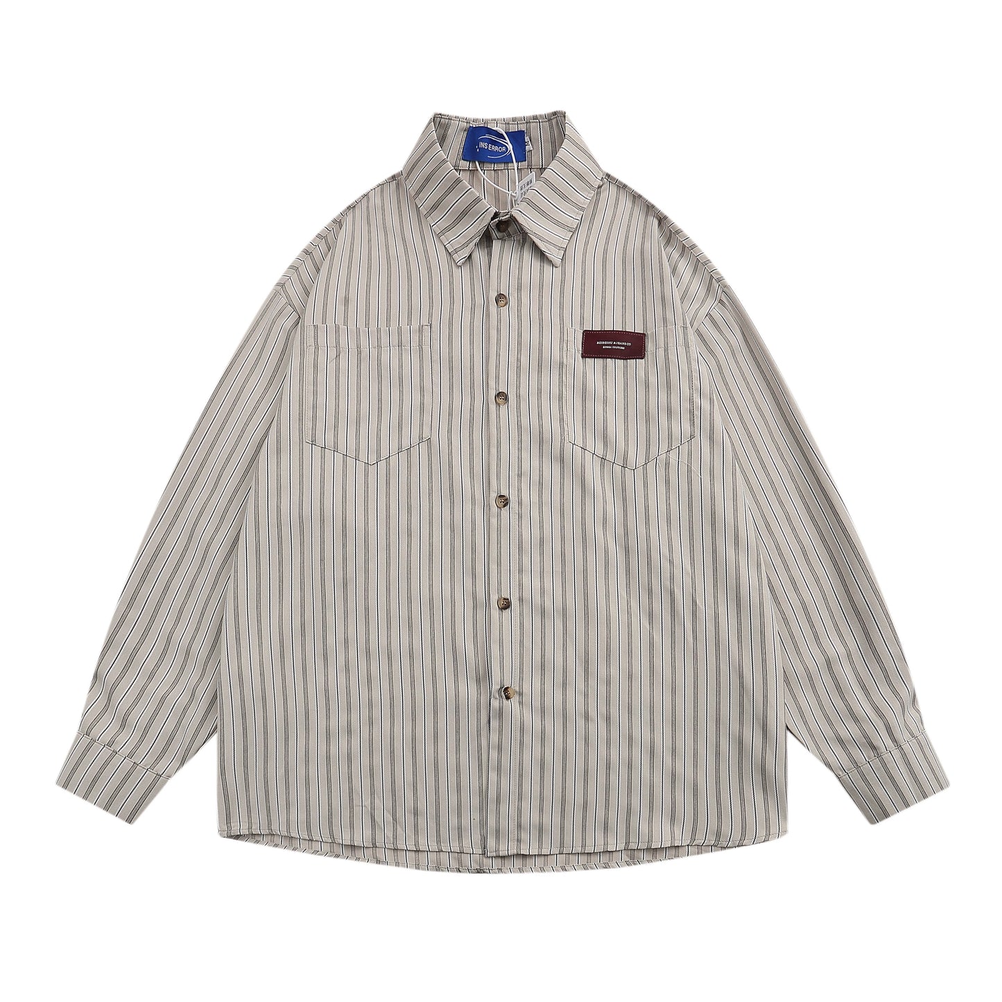 【Oneblue Shop】ルーズストライプシャツ Loose Stripe Shirt LS202510012