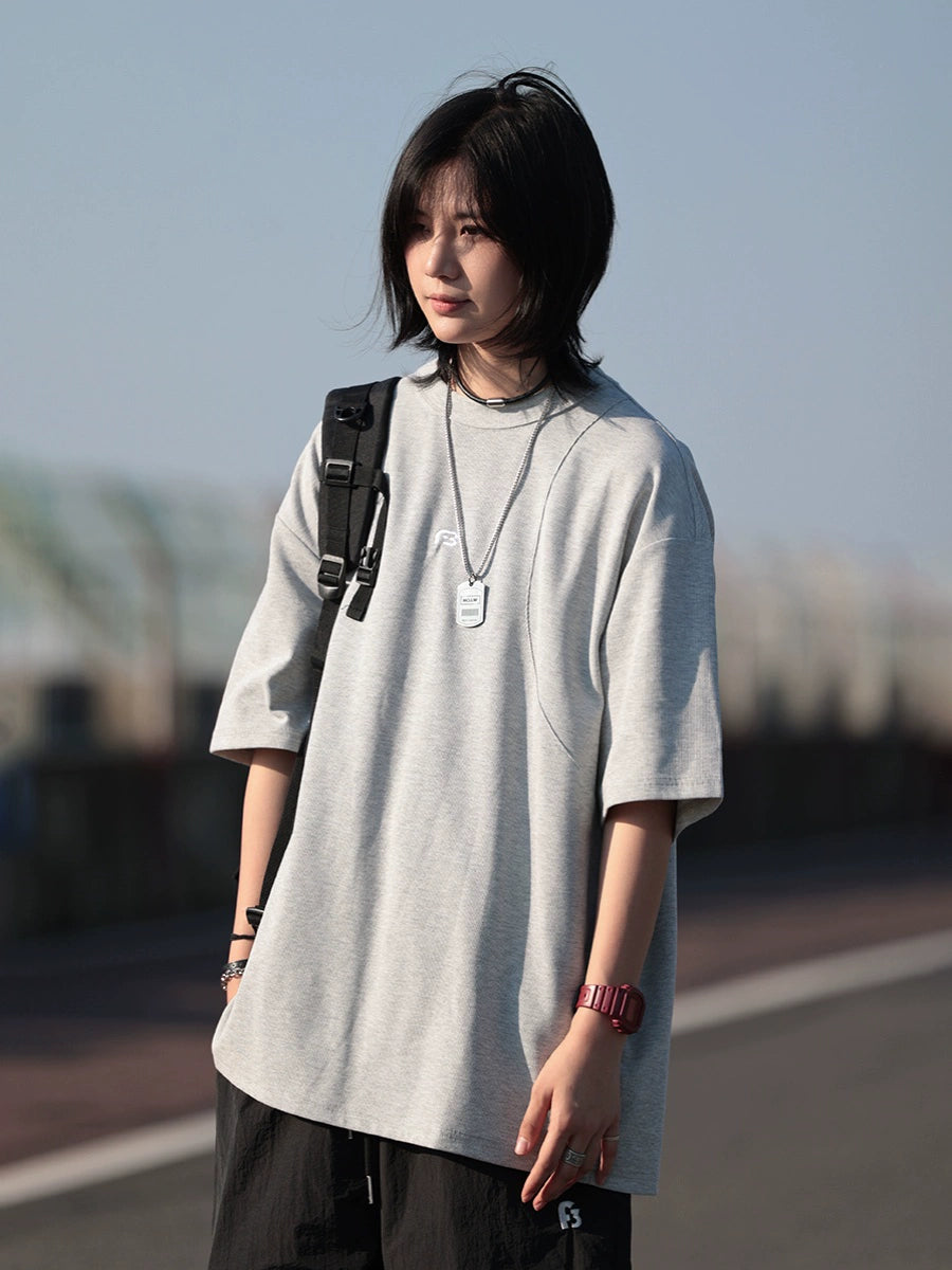 【Oneblue Shop】シンプルなプリントTシャツ-T-shirt LS2406194
