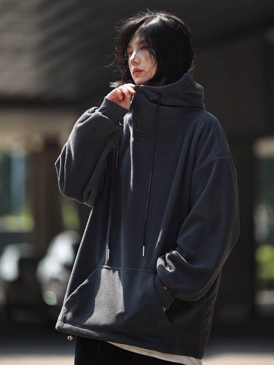 【Onefish Shop】秋冬必須アイテム!ルーズフィットフリースパーカーパーカー LS2401022