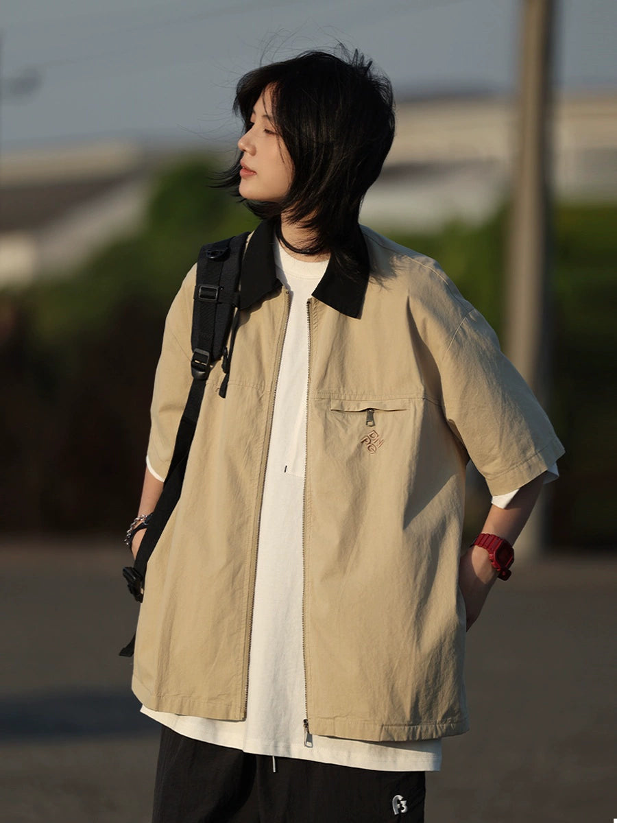 【Oneblue Shop】カラーブロックワークTシャツ -T-shirt LS2407201