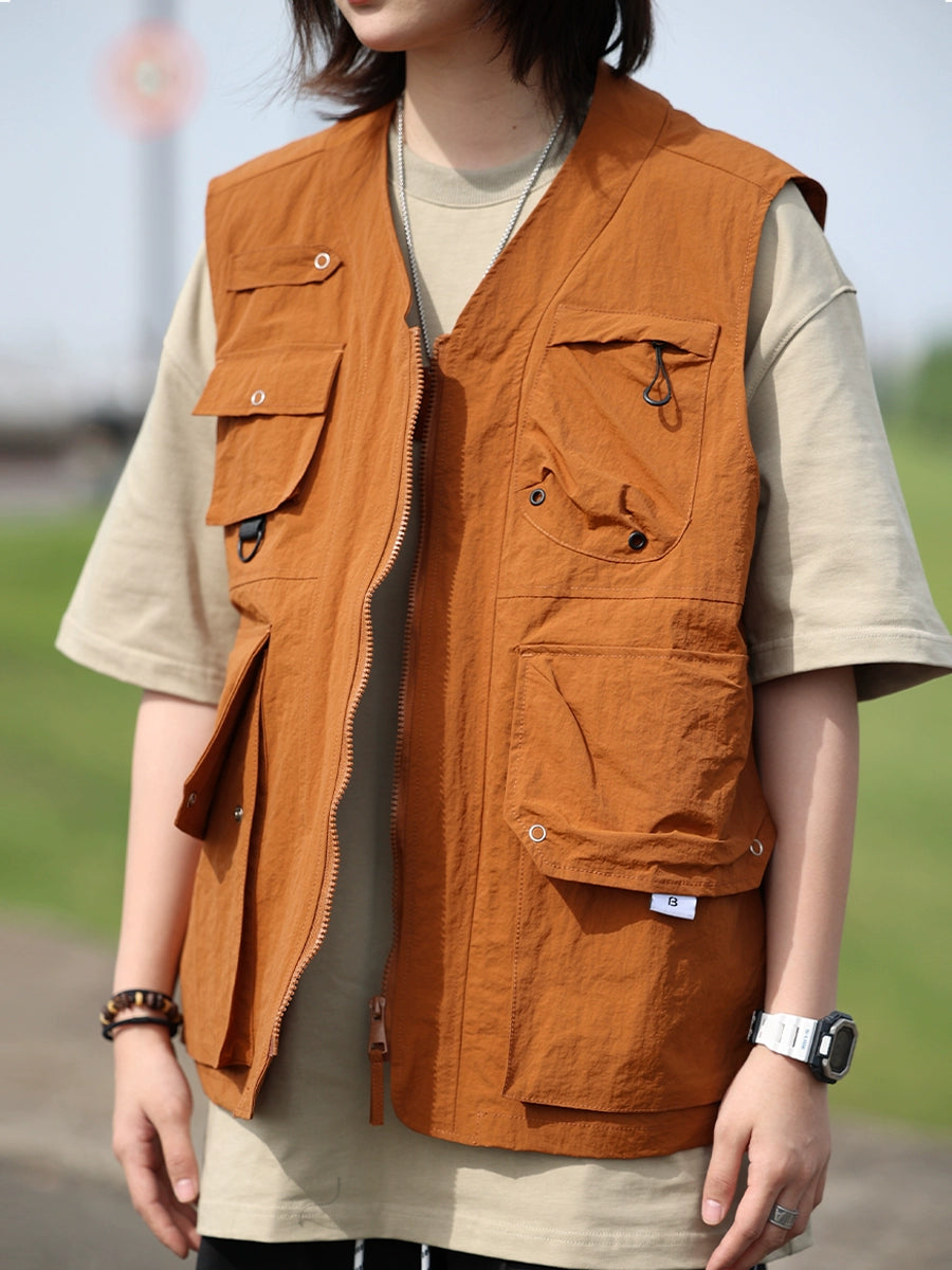 【Oneblue Shop】無地の作業用ベスト -Vest LS2405194