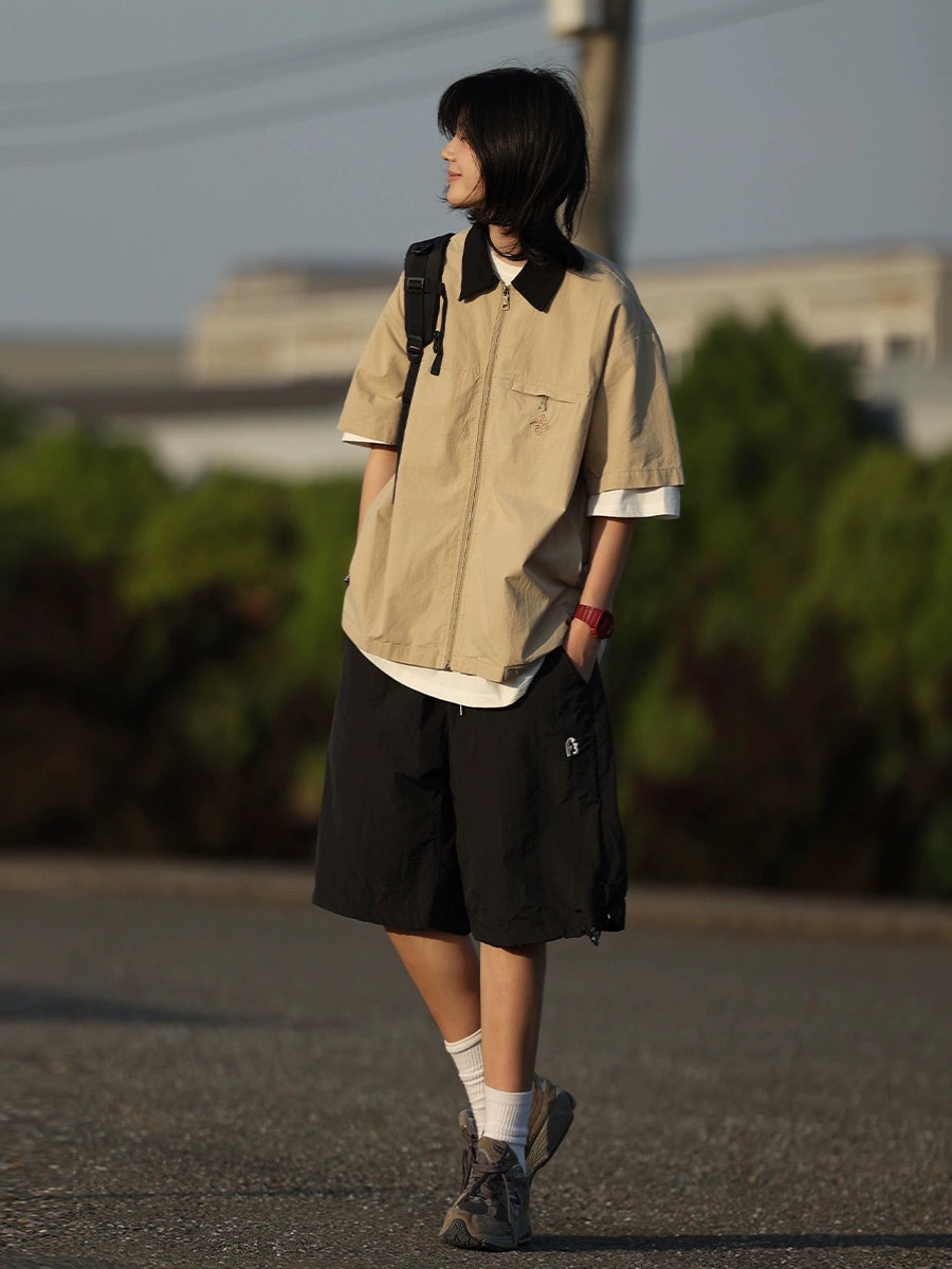 【Oneblue Shop】カラーブロックワークTシャツ -T-shirt LS2407201