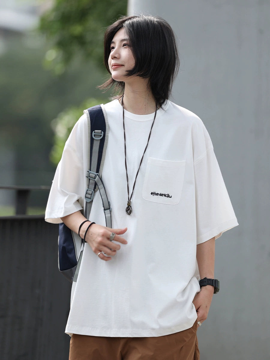 ラウンドネックシンプルTシャツ -T-shirt LS24060515