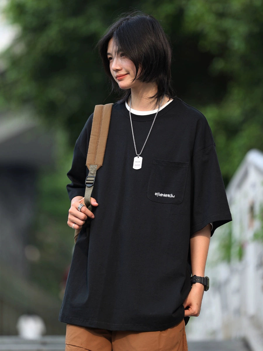 ラウンドネックシンプルTシャツ -T-shirt LS24060515