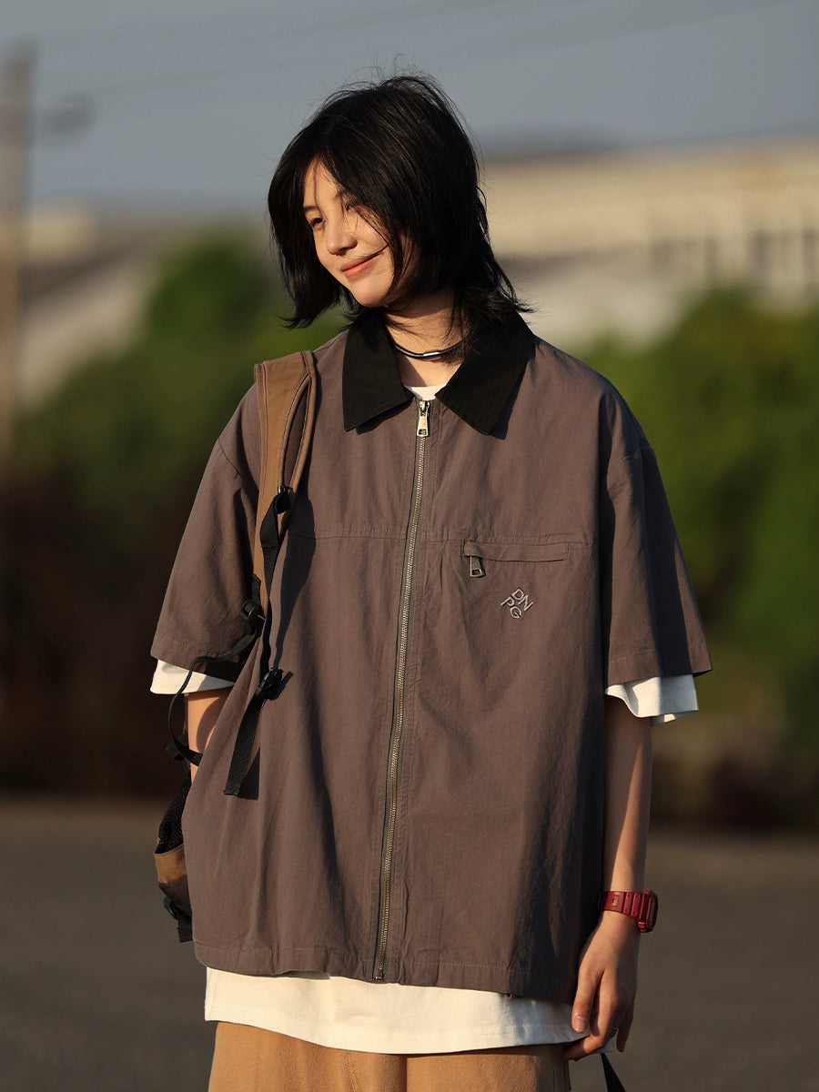 【Oneblue Shop】カラーブロックワークTシャツ -T-shirt LS2407201