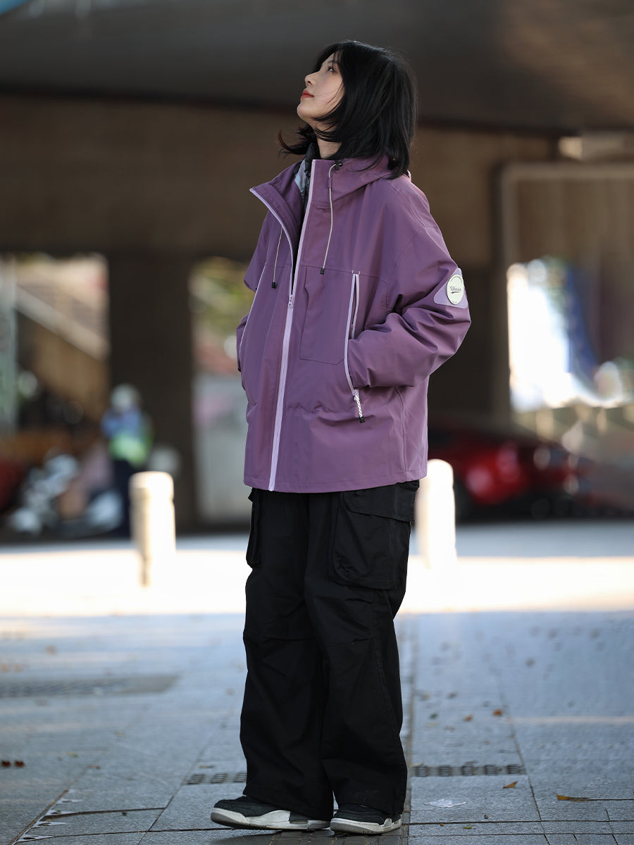 【Oneblue Shop】 2 in 1ジャケット パーカジャケットツーピース / ダウンジャケット防水性/透湿性/保温性 LS2311061 【インナーも含めた2着です】