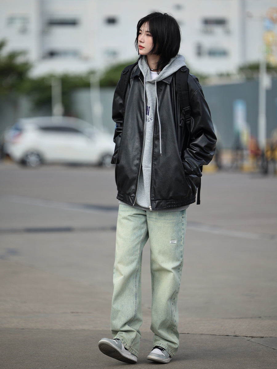【Oneblue Shop】2023秋季ワイドフィットジーンズ Ls2311032