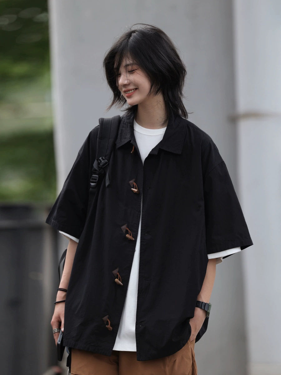 【Oneblue shop】シンプルなシャツTシャツ-T-shirt LS2406058