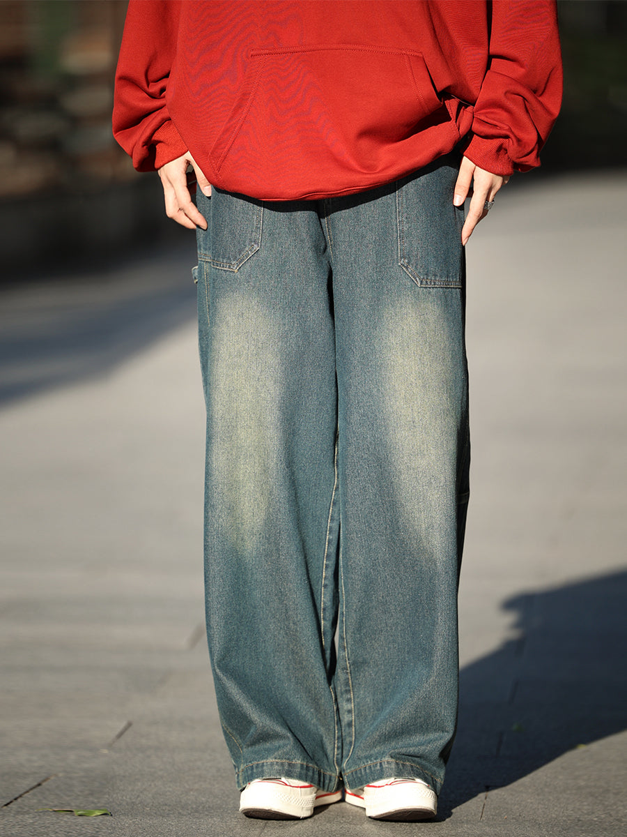 【Oneblue Shop】ストレートワイドデニムパンツ秋モデル LS2311141