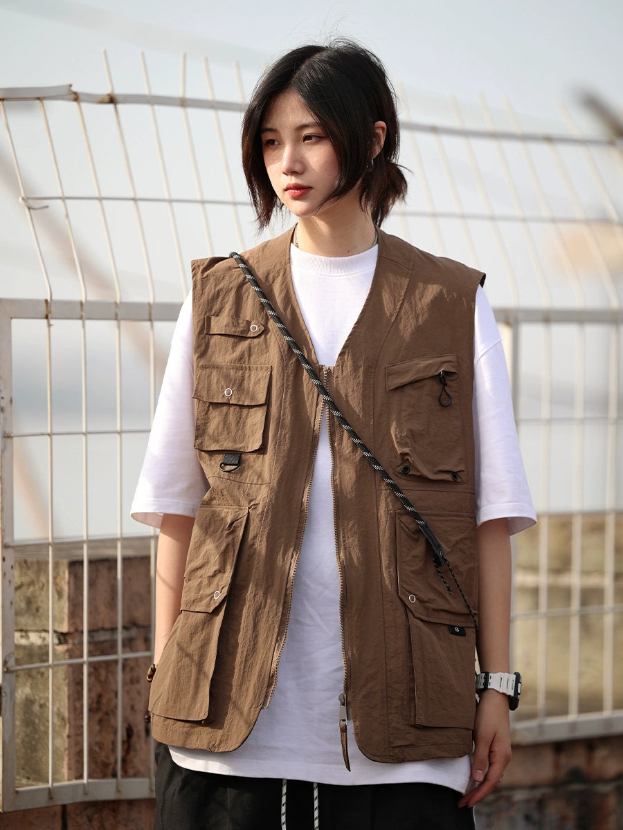 【Oneblue Shop】無地の作業用ベスト -Vest LS2405194