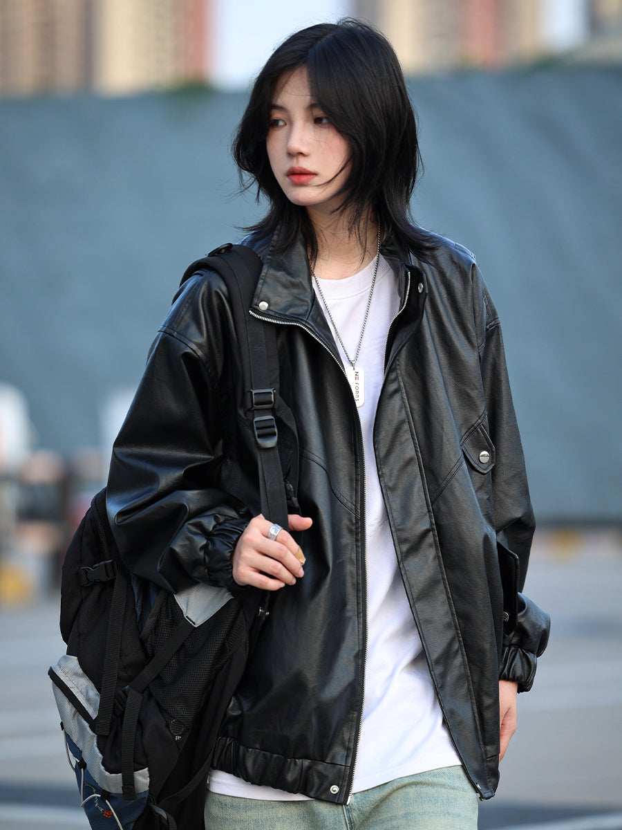 【Oneblue Shop】2023秋冬PUレザージャケット LS2311031