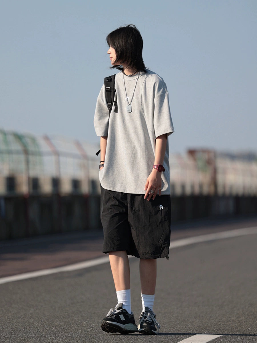 【Oneblue Shop】シンプルなプリントTシャツ-T-shirt LS2406194
