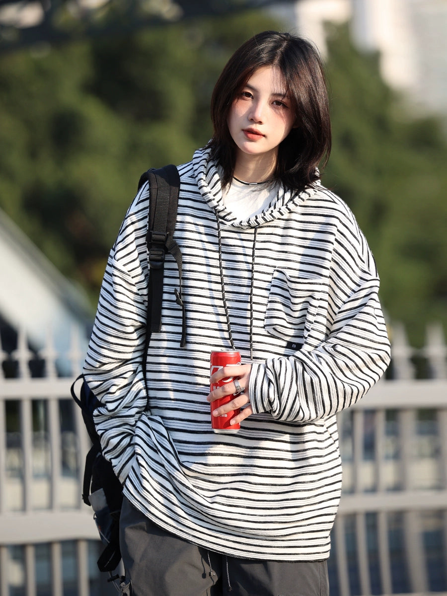 【Oneblue Shop】ストライプフーディー - Hoodies LS2405193