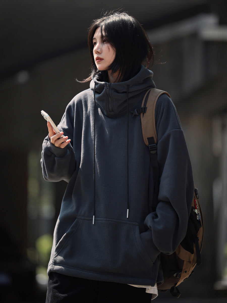 【Onefish Shop】秋冬必須アイテム!ルーズフィットフリースパーカーパーカー LS2401022