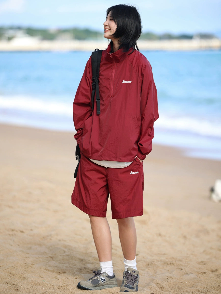 【Oneblue Shop】Ncllw UPF50+UVカット吸水速乾ラッシュガード上下セットパーカー&パンツ接触冷感ストレッチ ls2404203