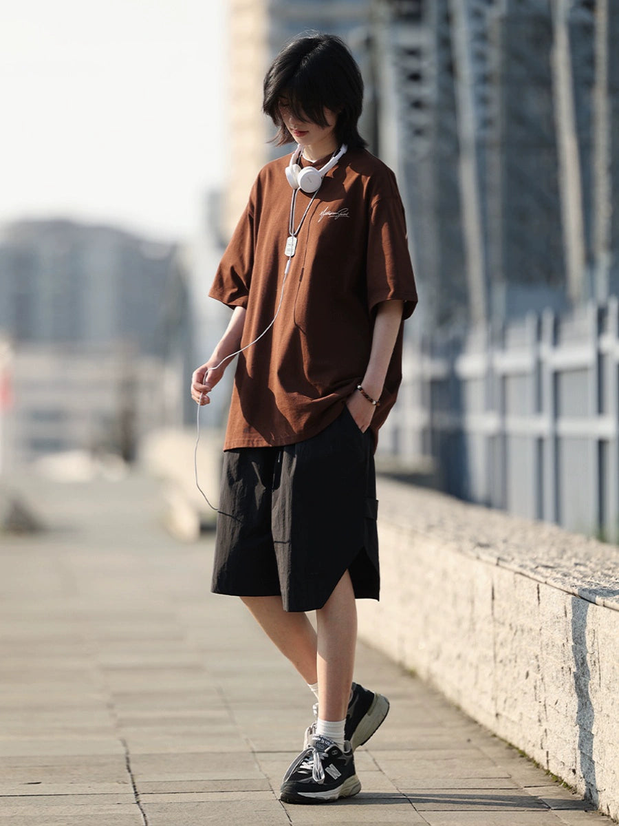 【Oneblue Shop】ゆったりストレートワークパンツ -Shorts LS2406057