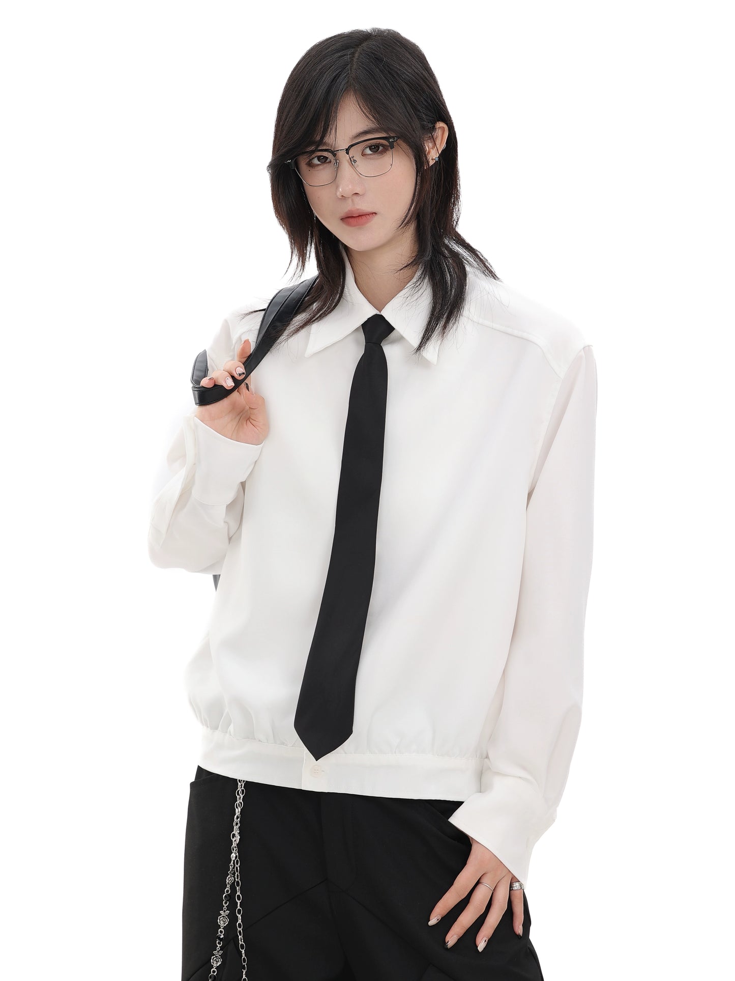 【Oneblue Shop】ギャザーヘムシャツジャケット / Gather Hem Shirt Jacket LS202510021