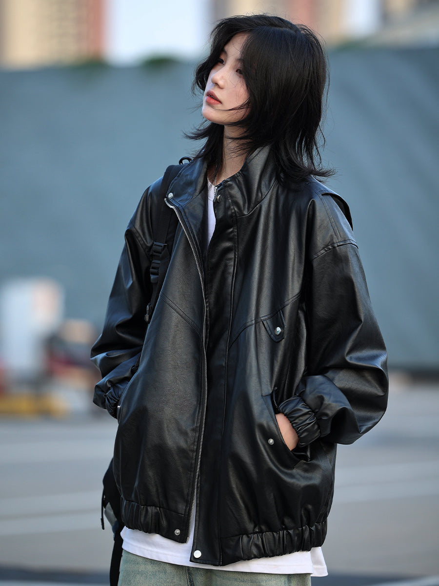 【Oneblue Shop】2023秋冬PUレザージャケット LS2311031