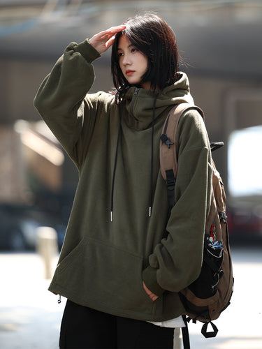 【Onefish Shop】秋冬必須アイテム!ルーズフィットフリースパーカーパーカー LS2401022