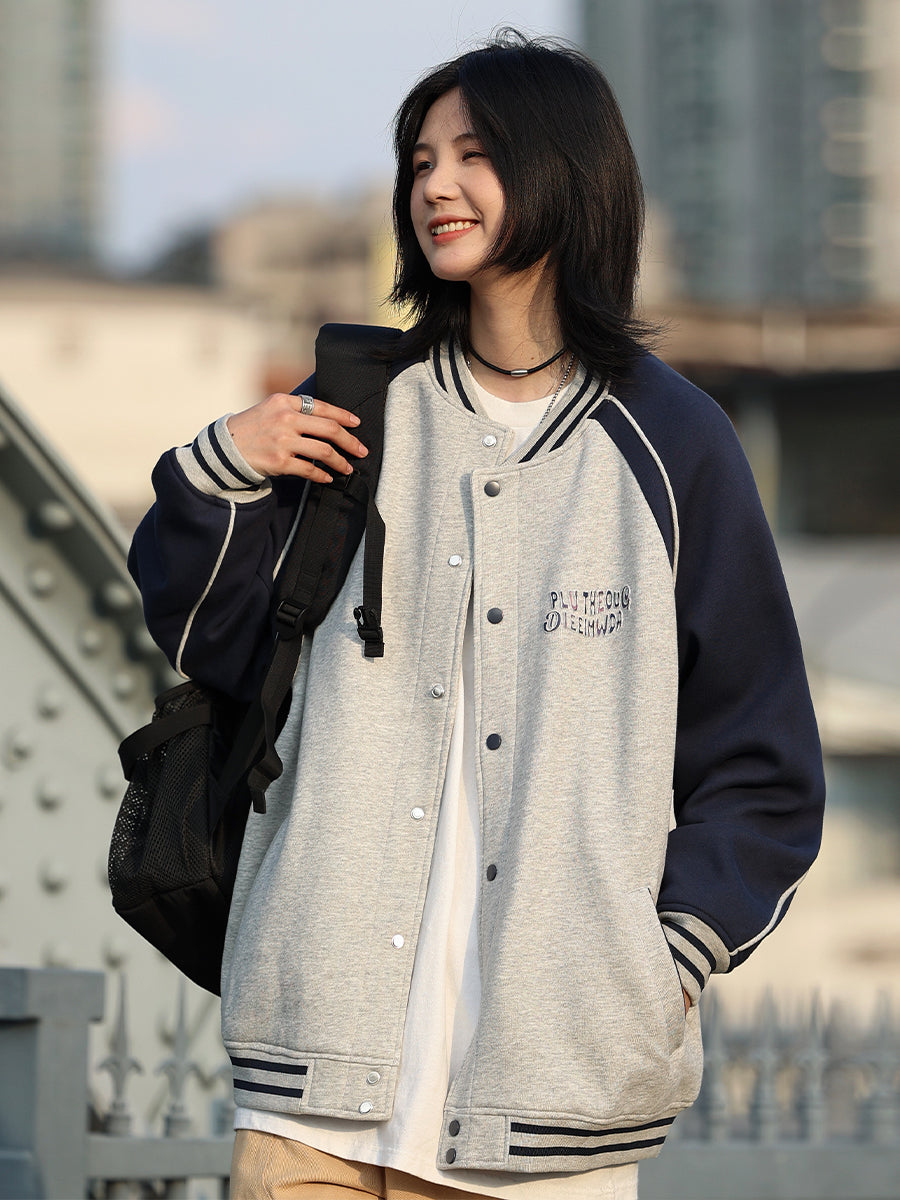 【Oneblue Shop】秋冬ノーカラーベースボールジャケット LS2320261