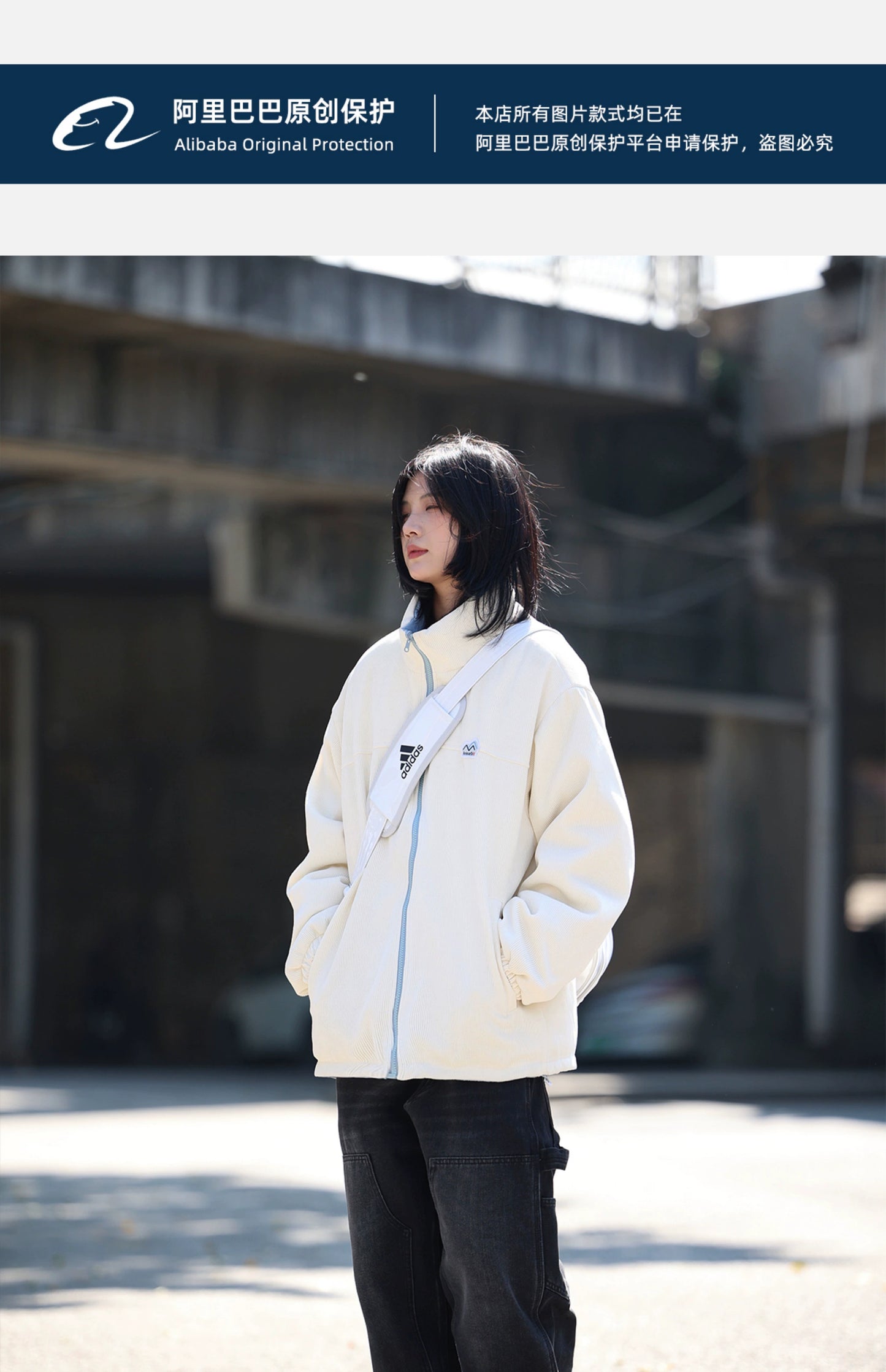【Oneblue Shop】リラックスフィットストレートレッグデニムパンツ LS2401025