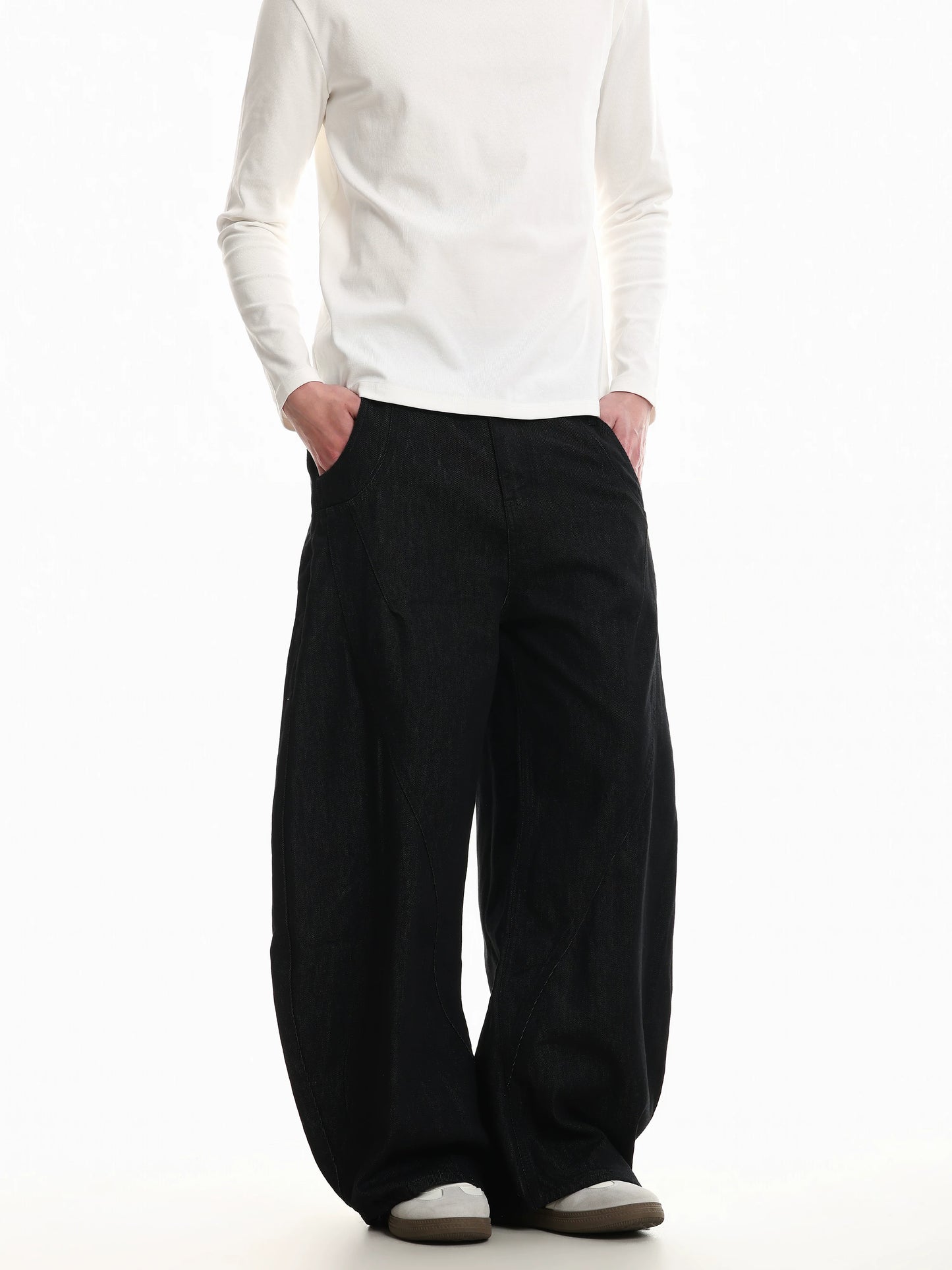 【Oneblue Shop】ワイド デニム パンツ ルーズフィット(1Colors)241580