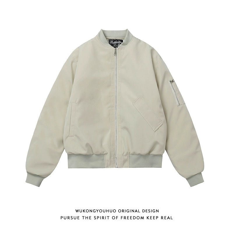 【Oneblue Shop】春向け ヴィンテージ スタイル プレーンピロットジャケット ブラック LS2502041