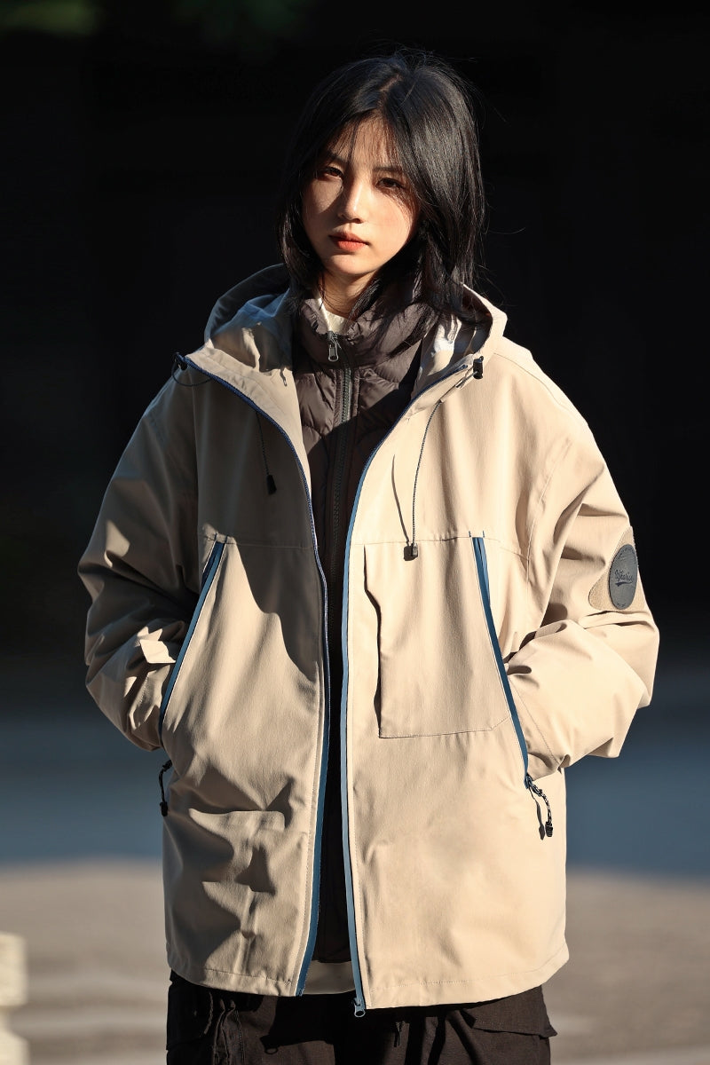 【Oneblue Shop】アウトドアジャケット メンズ レディース 3in1 ジャケット ダウンジャケット付き フード付き 防風 防水ジャケット LS2311291