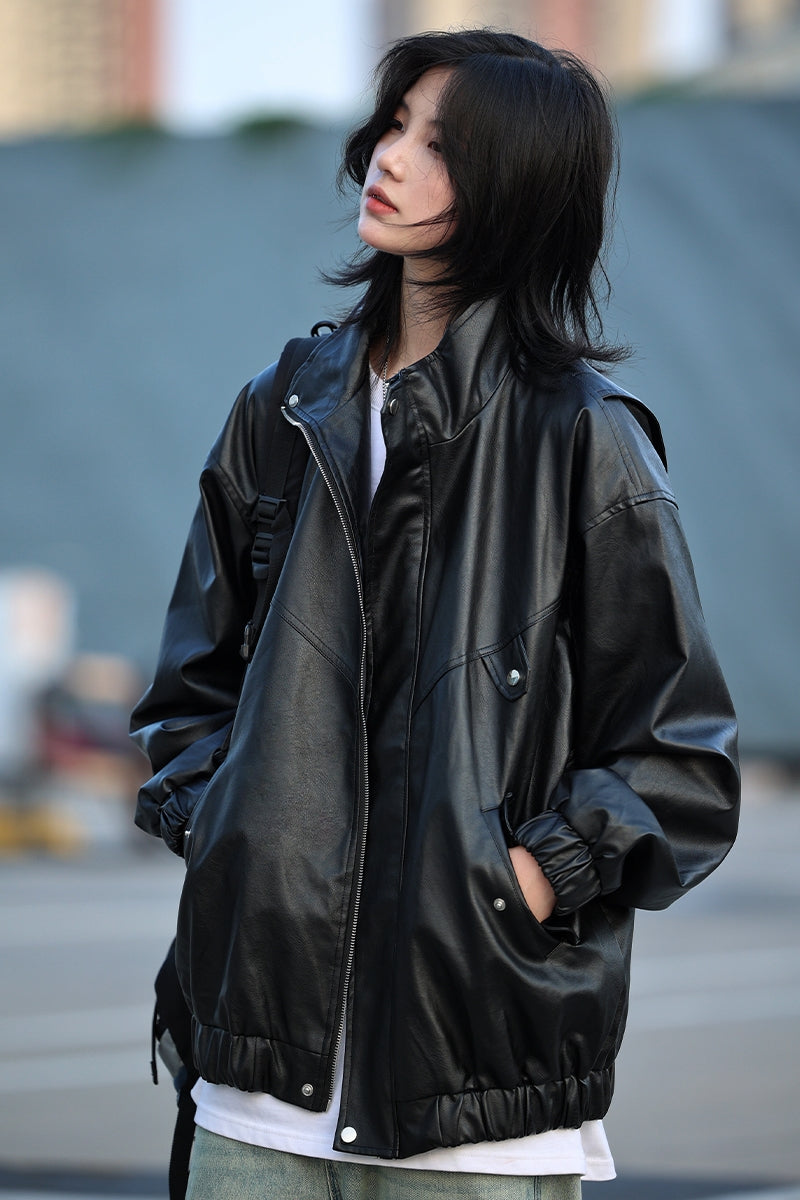【Oneblue Shop】2023秋冬PUレザージャケット LS2311031