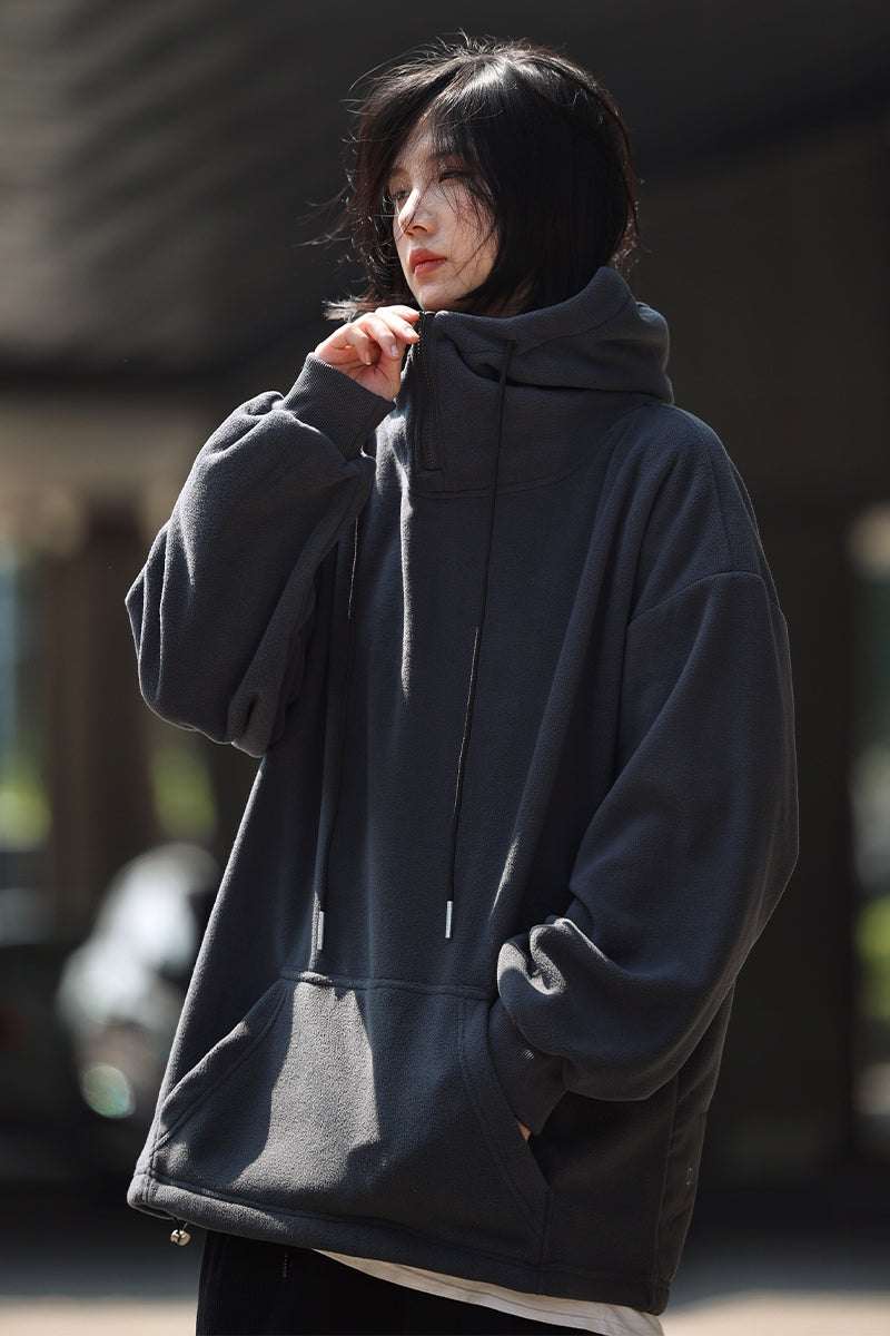 【Onefish Shop】秋冬必須アイテム!ルーズフィットフリースパーカーパーカー LS2401022