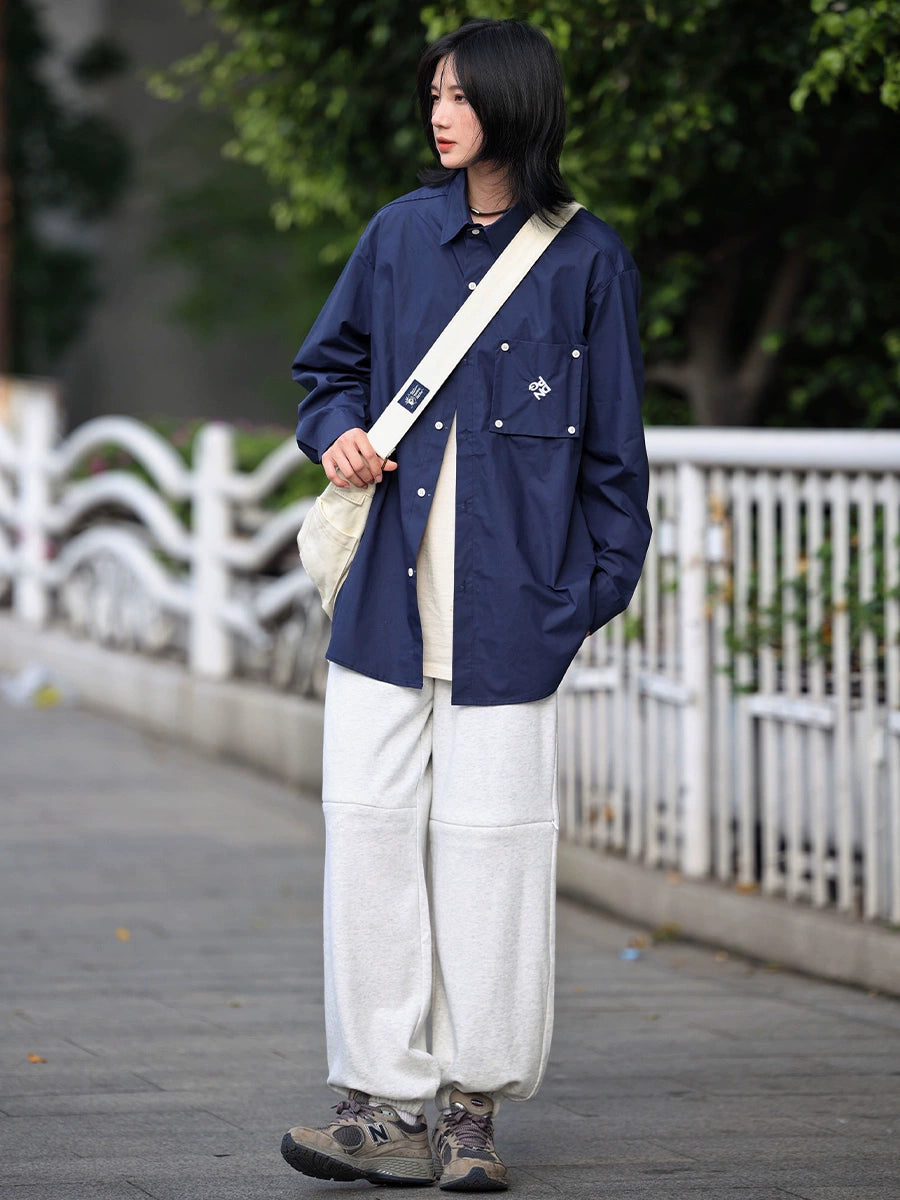 【Oneblue Shop】ワークシャツ ロングスリーブ ゆったりフィット LS2311121