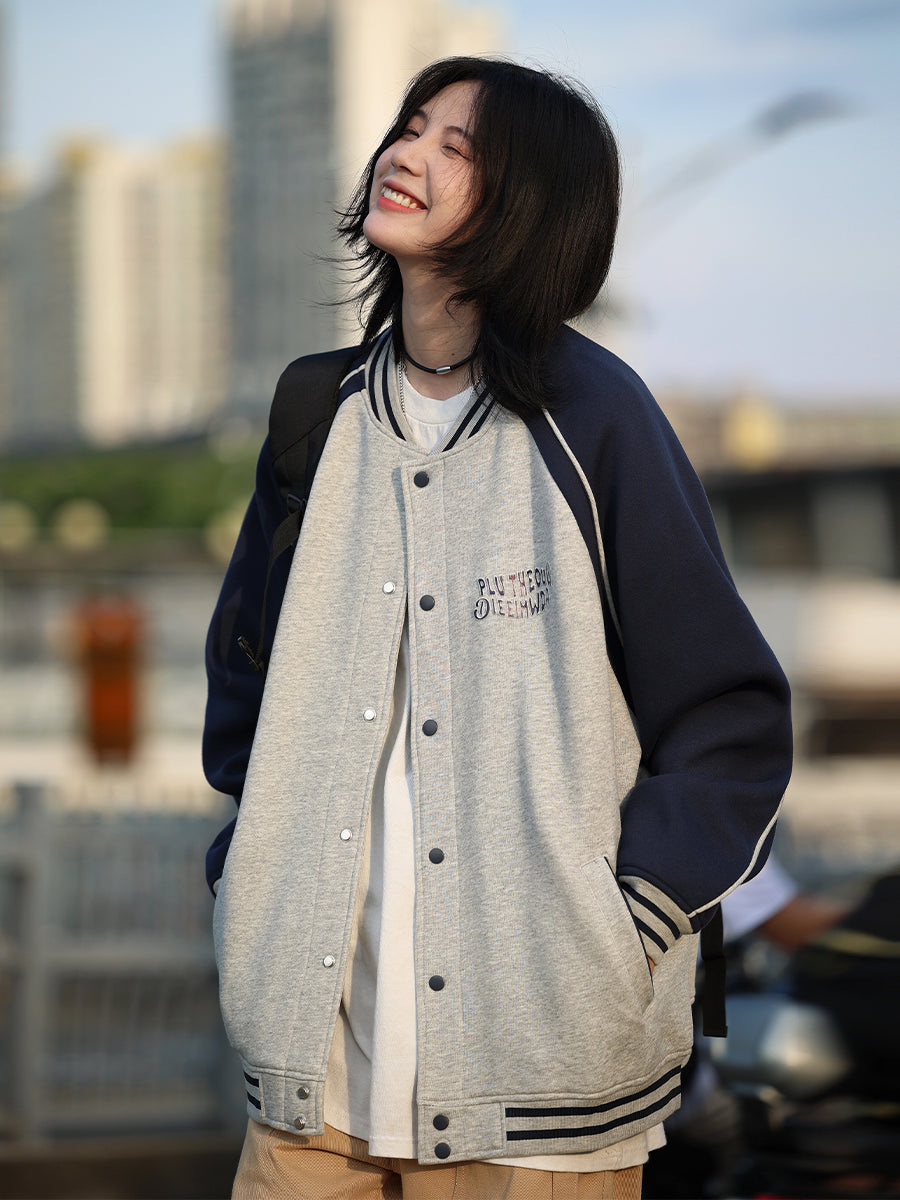【Oneblue Shop】秋冬ノーカラーベースボールジャケット LS2320261