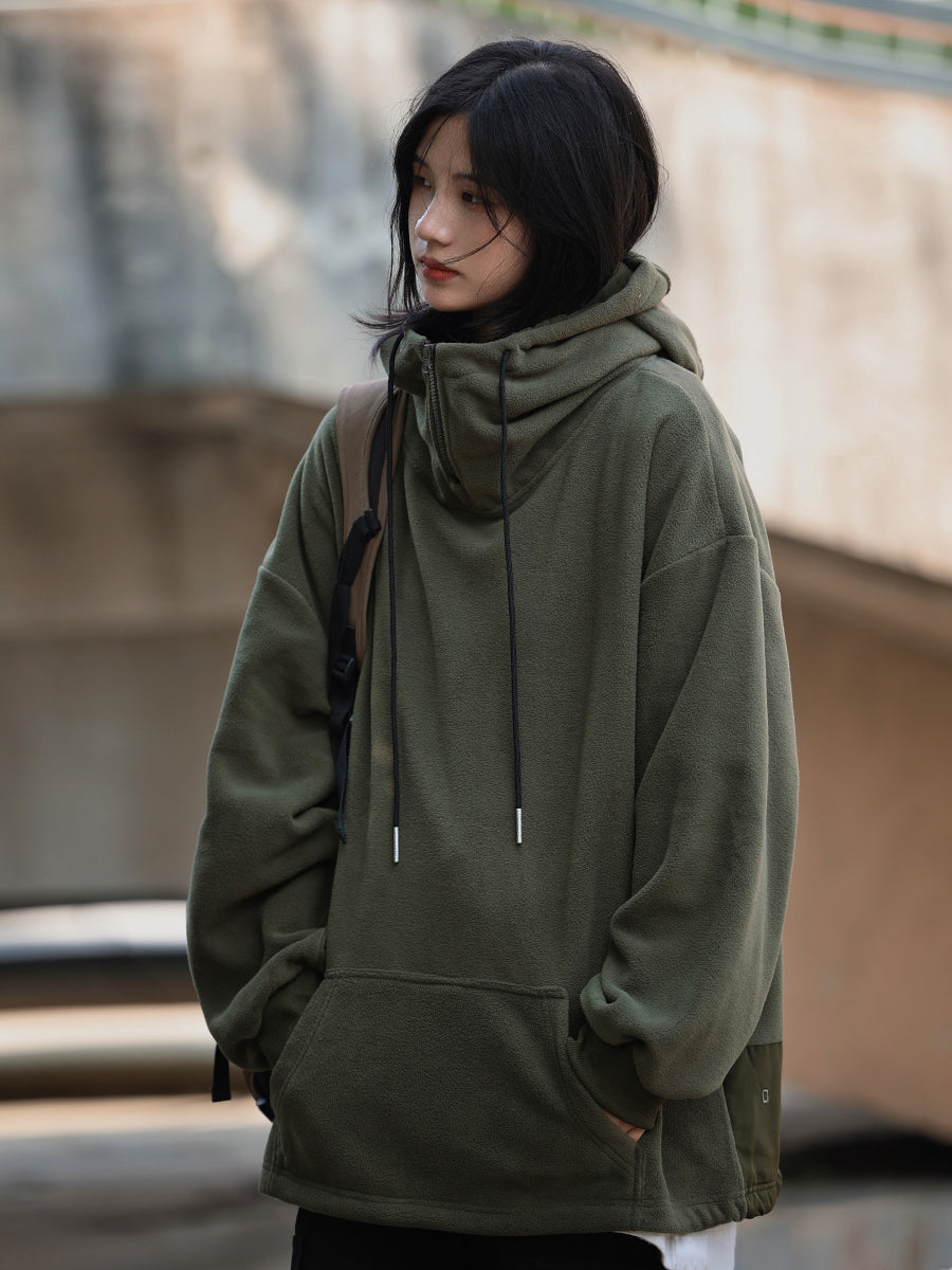 【Onefish Shop】秋冬必須アイテム!ルーズフィットフリースパーカーパーカー LS2401022
