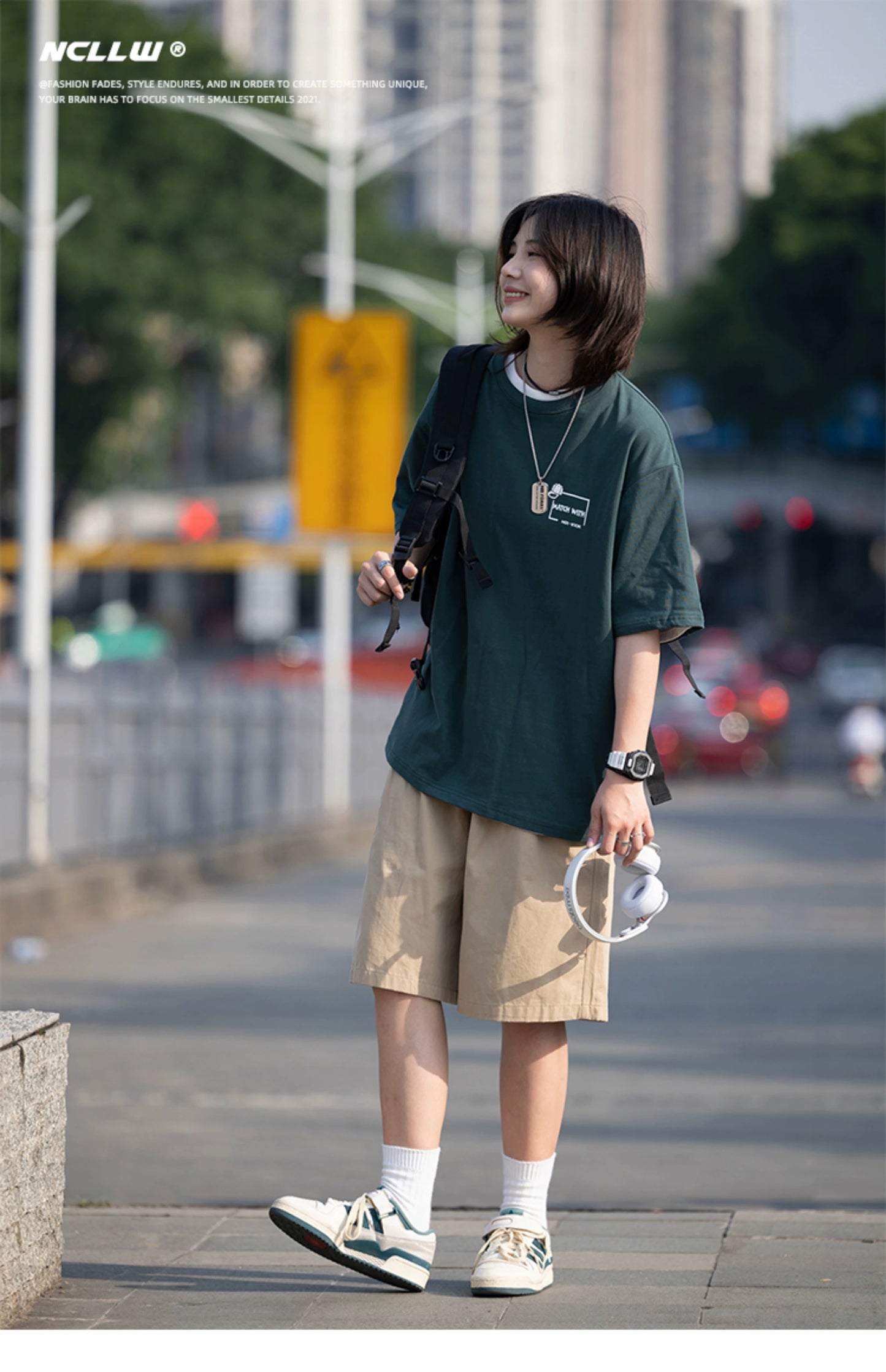 【Oneblue Shop】クルーネック半袖Tシャツ - Tshirt LS2405151