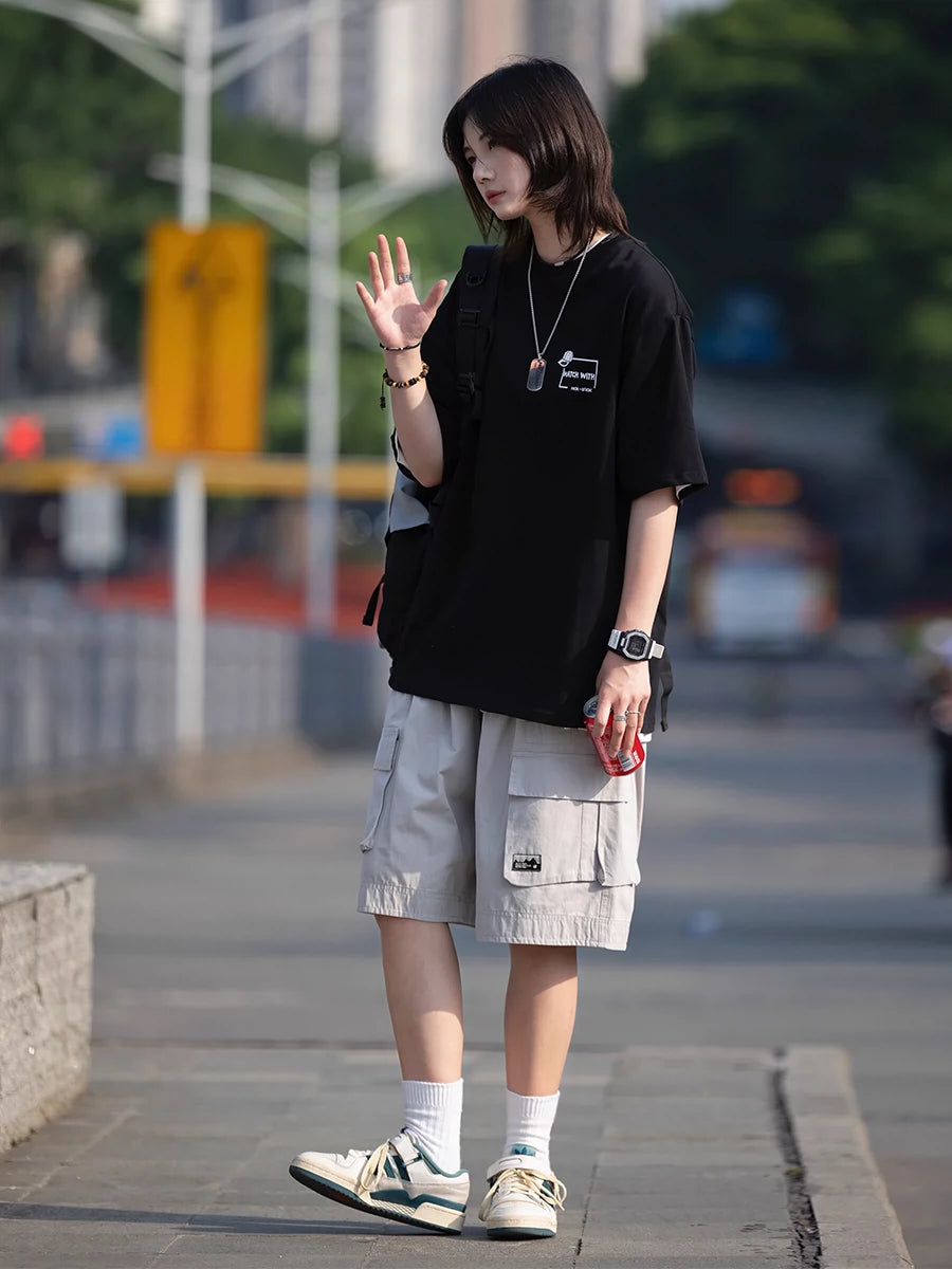 【Oneblue Shop】クルーネック半袖Tシャツ - Tshirt LS2405151