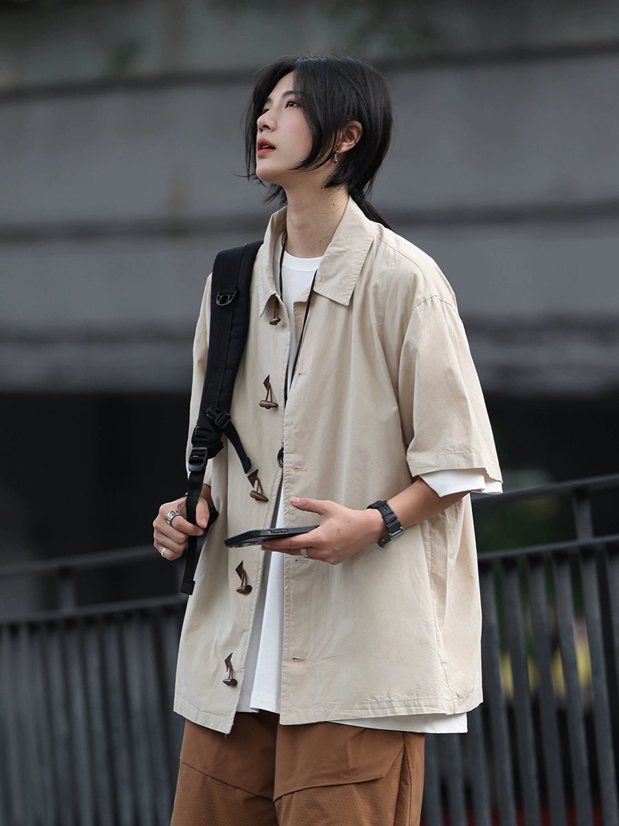 【Oneblue shop】シンプルなシャツTシャツ-T-shirt LS2406058