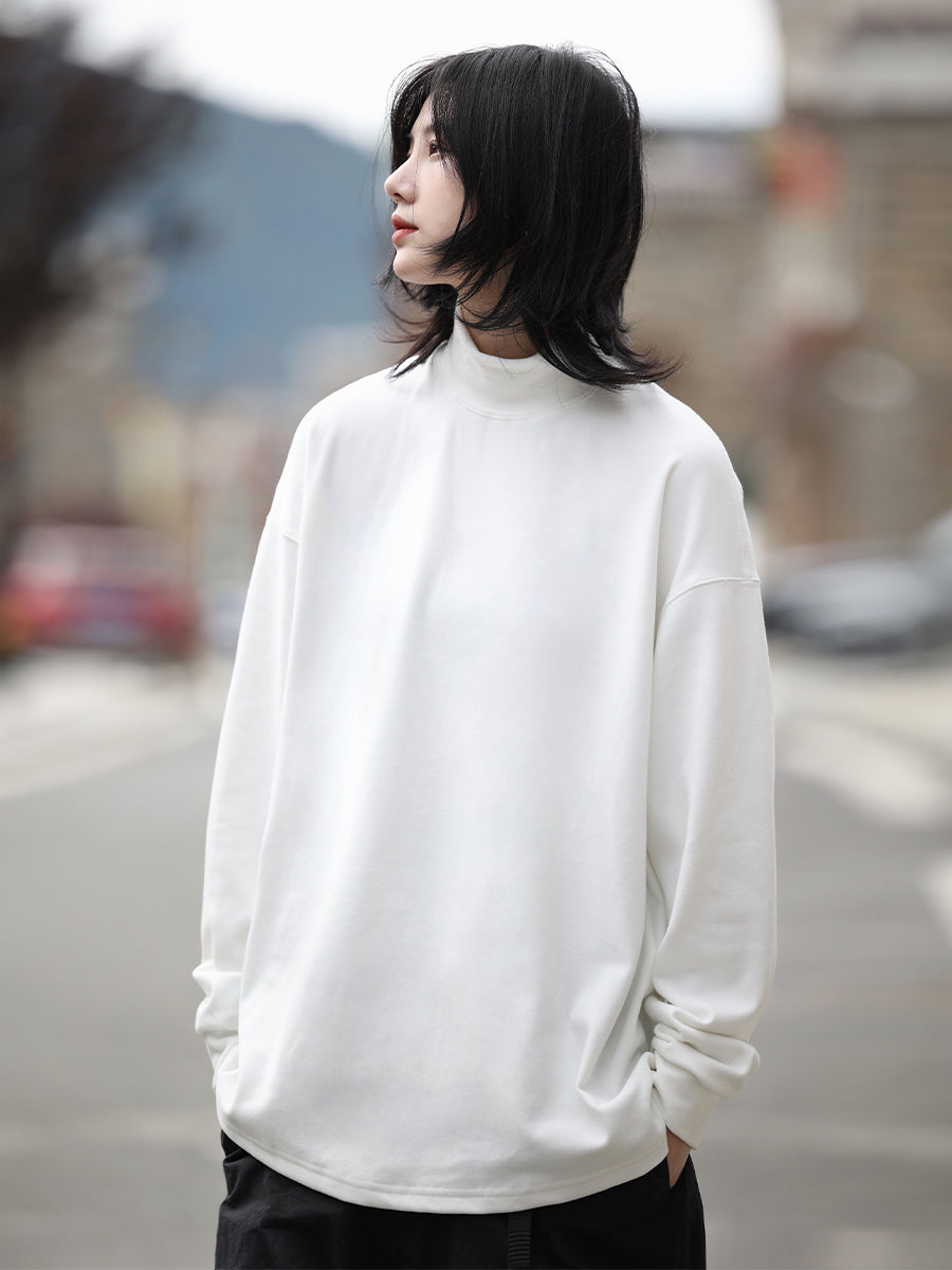 【Oneblue Shop】秋のリラックスフィットロングスリーブプレーンTシャツ LS2310191