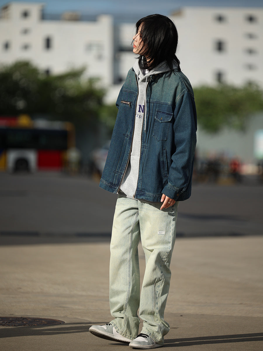 【Oneblue Shop】2023秋季ワイドフィットジーンズ Ls2311032