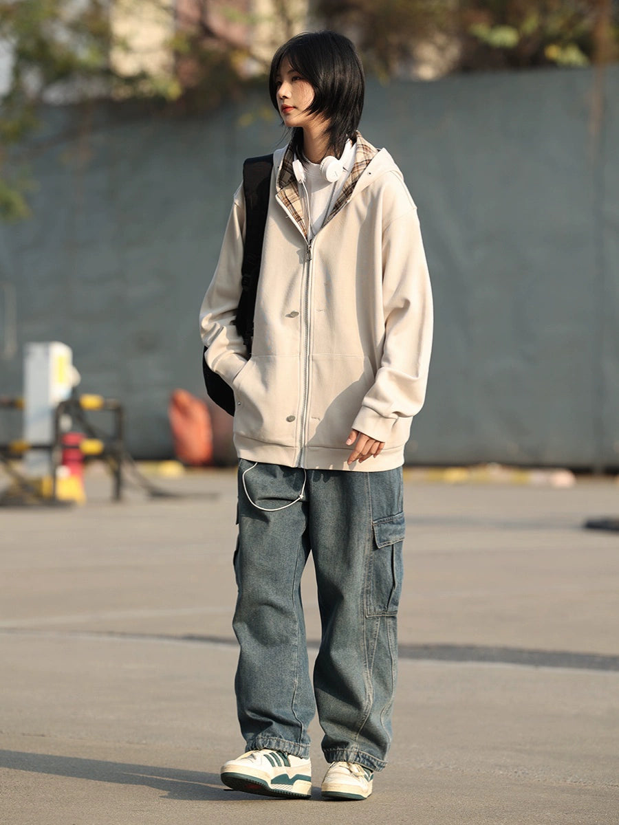 【Oneblue Shop】シティーボーイワークデニムパンツ Ls2403103